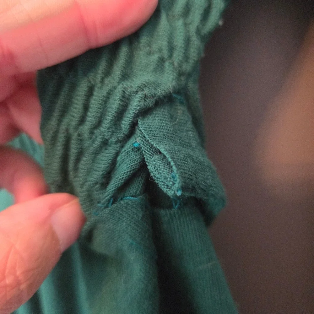 Vintage 60s Jody of California Green Smocked Mod Mini Dress Long Sleeve READ - Picture 13 of 13